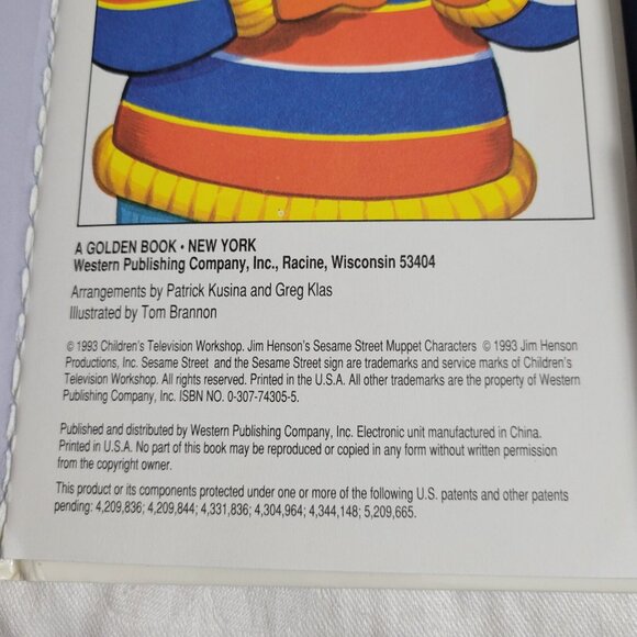 Sesame Street Book Golden Sing Along Play and Sing with Ernie 1993 hardcover - Picture 3 of 7